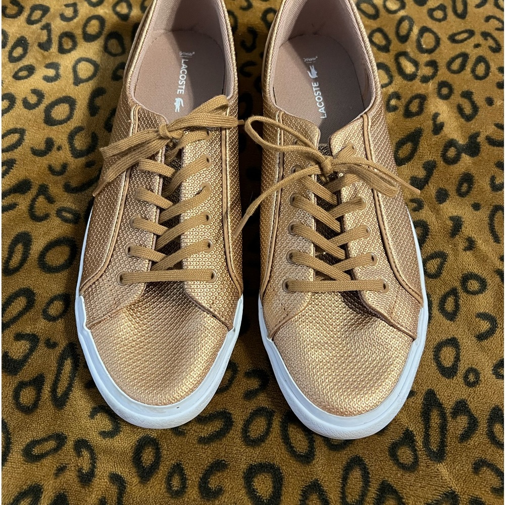 Ladies bronze colored sneakers. Like new, LaCosta brand size 10.